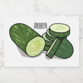 Cucumber cartoon illustratie voedselcontainer etiket (Enkel label)