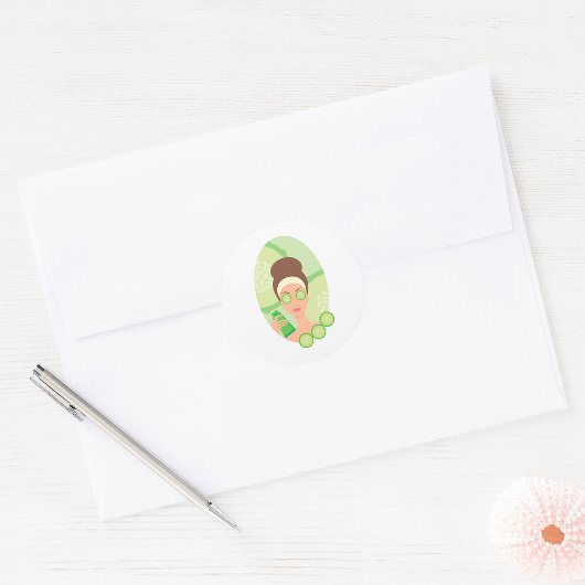 Cucumber Facial Ronde Sticker