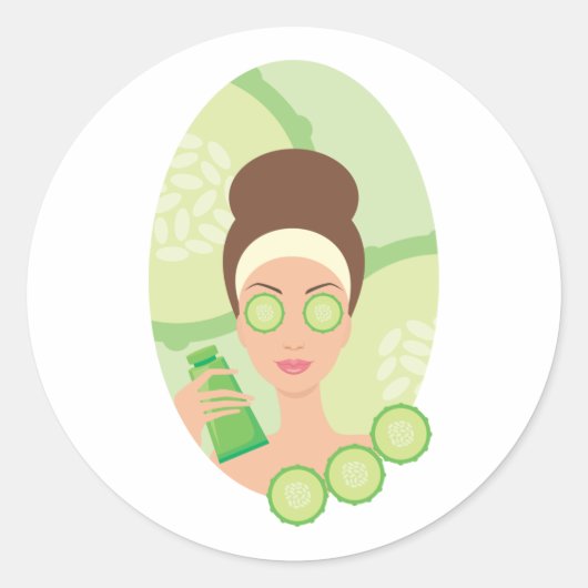 Cucumber Facial Ronde Sticker (Voorkant)