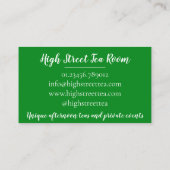 Cucumber Finger Sandwich vanmiddag Tea Room Cafe Visitekaartje (Achterkant)