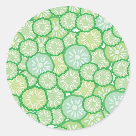 Cucumber grappig patroon ronde sticker (Voorkant)