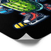 Cucumber Ice Hockey Cool Pickle Skater  Poster (Hoek)