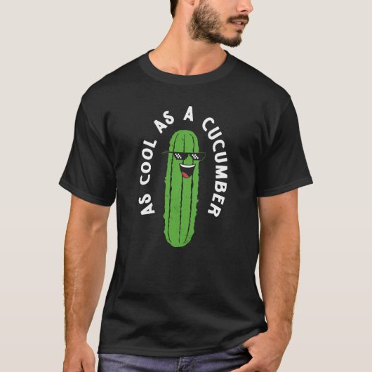 Cucumber In Sunglasses As Cool As A Cucumber Veget T-shirt (Voorkant)