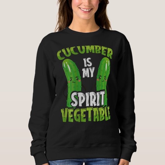 Cucumber Is My Spirit Vegetable Backprint Vegetabl Trui (Voorkant)