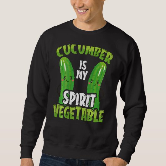Cucumber Is My Spirit Vegetable Backprint Vegetabl Trui (Voorkant)