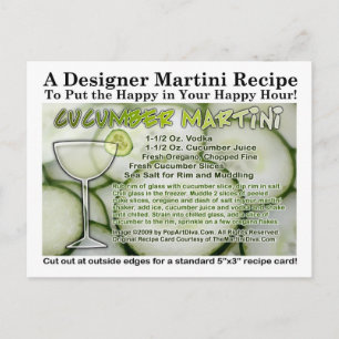 Cucumber Martini Recipe Briefkaart