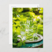 Cucumber Mint Water – Verse Drink Feestdagenkaart (Voorkant / Achterkant)