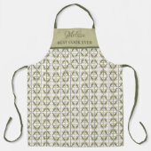 Cucumber Patroon Beste Cook Ever Naam toevoegen Schort (Voorkant)