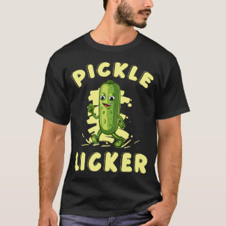 Cucumber Pickle Jar Funny Vegan Pickle Licker Vege T-shirt