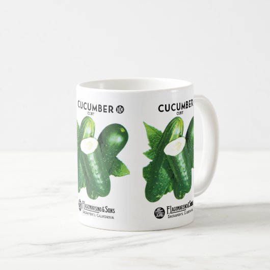Cucumber Seed Packet Label Koffiemok (Voorkant rechts)