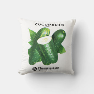 Cucumber Seed Packet Label Kussen