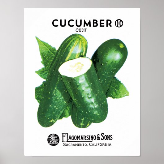 Cucumber Seed Packet Label Poster (Voorkant)