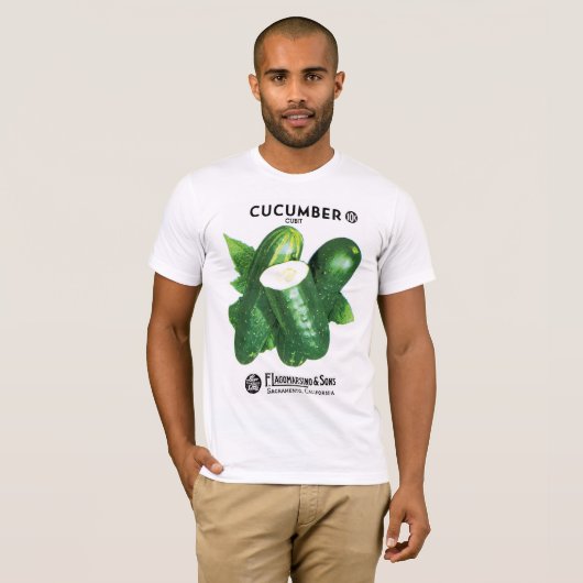 Cucumber Seed Packet Label T-shirt (Voorkant volledig)