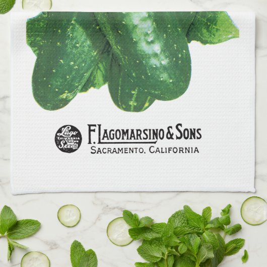 Cucumber Seed Packet Label Theedoek (Gevouwen)