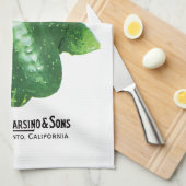 Cucumber Seed Packet Label Theedoek (Quarter Fold)