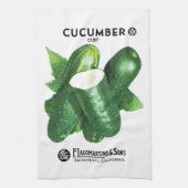 Cucumber Seed Packet Label Theedoek (Verticaal)