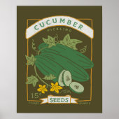 Cucumber Seed Packet (Robuust groen) Poster (Voorkant)