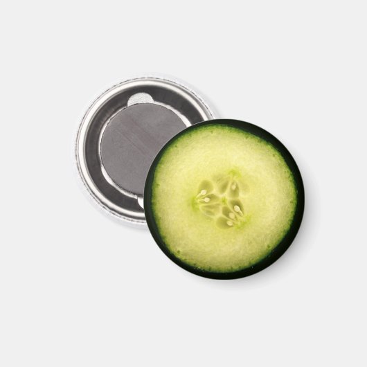 Cucumber slice novelty kookfriet magnet (Voorkant / Achterkant)
