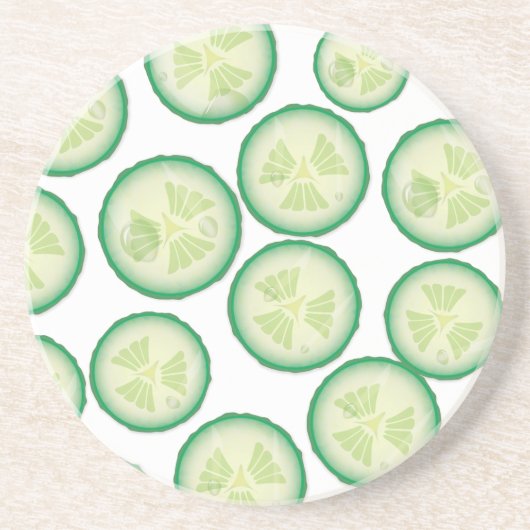 Cucumber Slice Zandsteen Onderzetter (Voorkant)