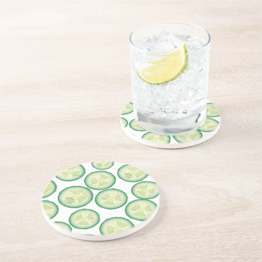 Cucumber Slice Zandsteen Onderzetter (Zijkant)