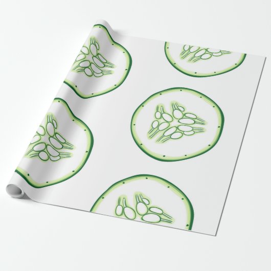 Cucumberplakken patroon cadeaupapier (Uitgerold)