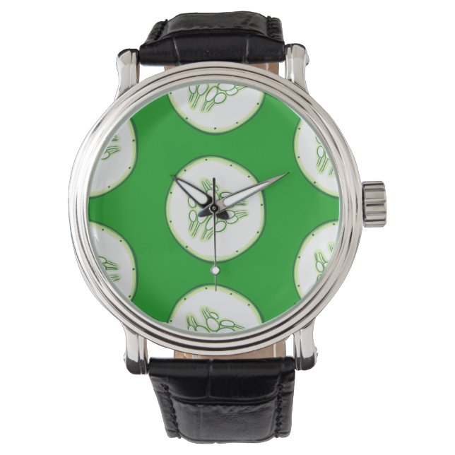 Cucumberplakken patroon horloge (Voorkant)