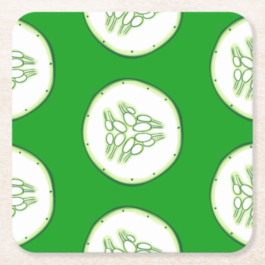 Cucumberplakken patroon kartonnen onderzetters (Voorkant)