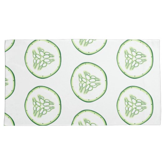 Cucumberplakken patroon kussensloop (Voorkant-Rechts)