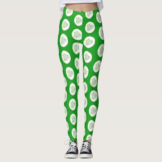 Cucumberplakken patroon leggings (Voorkant)