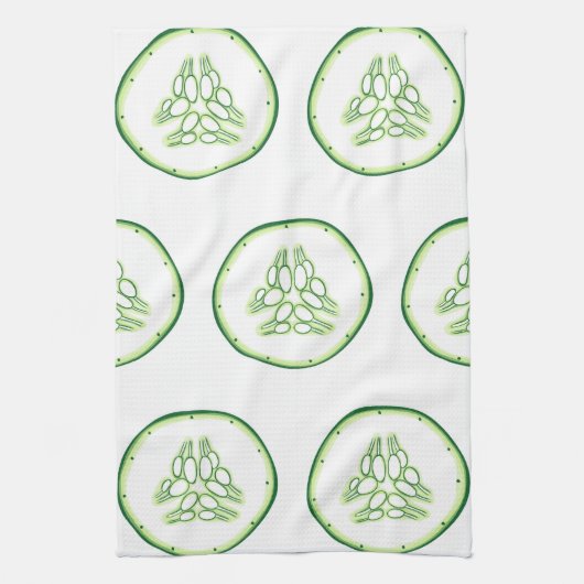 Cucumberplakken patroon theedoek (Verticaal)