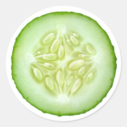 Cucumbersegment Ronde Sticker (Voorkant)