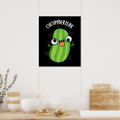 Cucumberzerk Funny Berzerk Cucumber Pun Dark BG Poster (Keuken)