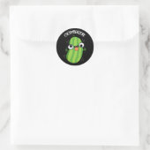 Cucumberzerk Funny Berzerk Cucumber Pun Dark BG Ronde Sticker (Tas)
