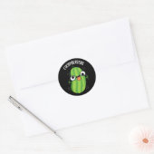Cucumberzerk Funny Berzerk Cucumber Pun Dark BG Ronde Sticker (Envelop)