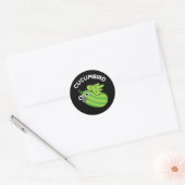 Cucumbird Funny Veggie Cucumber Pun Dark BG Ronde Sticker (Envelop)