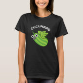 Cucumbird Funny Veggie Cucumber Pun Dark BG T-shirt (Voorkant)
