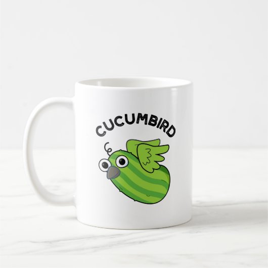 Cucumbird Funny Veggie Cucumber Pun Koffiemok (Links)