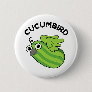Cucumbird Funny Veggie Cucumber Pun Ronde Button 5,7 Cm
