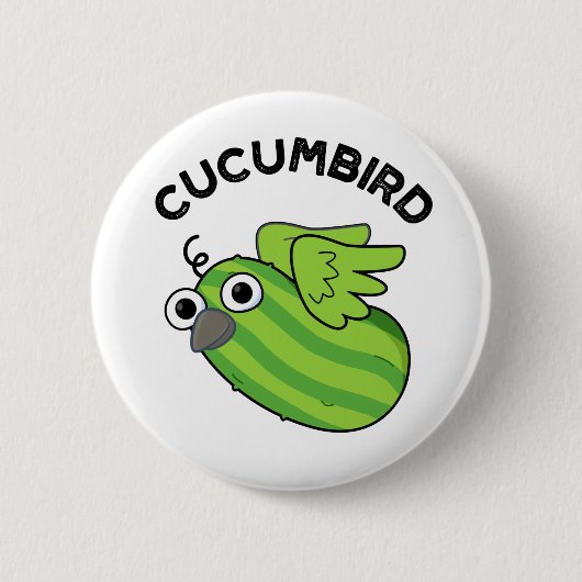 Cucumbird Funny Veggie Cucumber Pun Ronde Button 5,7 Cm (Voorkant)