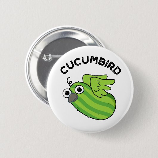 Cucumbird Funny Veggie Cucumber Pun Ronde Button 5,7 Cm (Voorkant /achterkant)