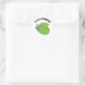 Cucumbird Funny Veggie Cucumber Pun Ronde Sticker (Tas)