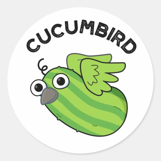 Cucumbird Funny Veggie Cucumber Pun Ronde Sticker (Voorkant)