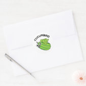 Cucumbird Funny Veggie Cucumber Pun Ronde Sticker (Envelop)
