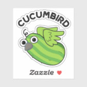 Cucumbird Funny Veggie Cucumber Pun Sticker (Vel)