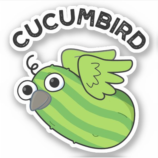 Cucumbird Funny Veggie Cucumber Pun Sticker (Voorkant)