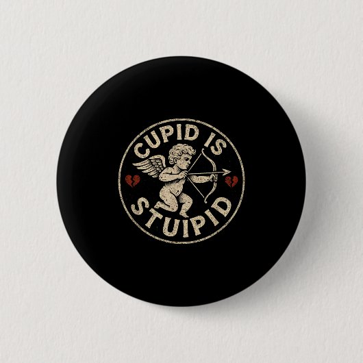 Cud Is Stud Hate Valentines Anti Valentine Stud Cu Ronde Button 5,7 Cm (Voorkant)