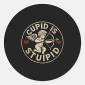 Cud Is Stud Hate Valentines Anti Valentine Stud Cu Ronde Sticker (Voorkant)