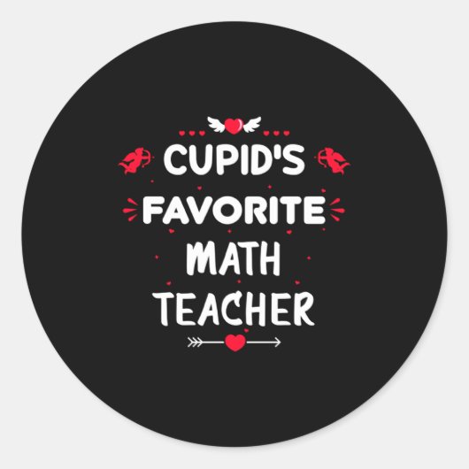 Cud S Favorite Math Teacher Valentine S Day Man  Ronde Sticker (Voorkant)