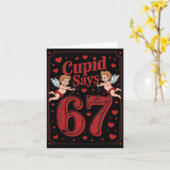 Cud Says 67 Funny 6 7 Valentine Couple Matching Si Kaart (Gele Bloem)