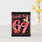 Cud Says 67 Funny Valentine Six Seven Meme Saying Kaart (Gele Bloem)